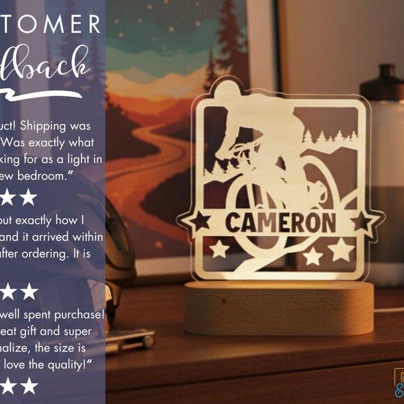 Personalized Cycling Night Light – Custom LED Lamp for Biking Fans - Picture 7 of 8